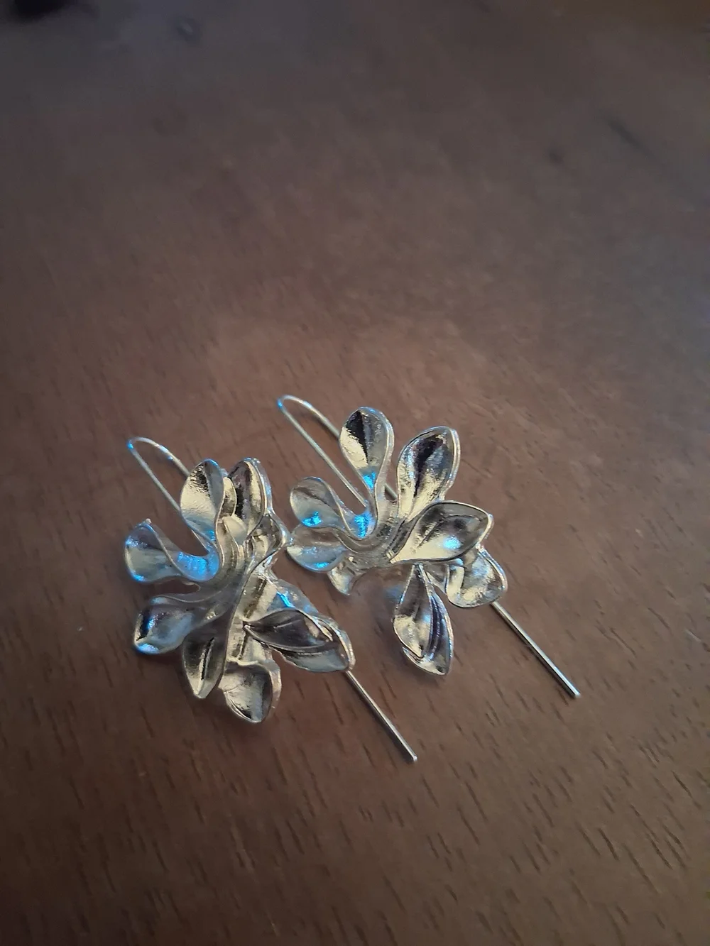 Silver Floral Drop Earrings - Women Accessories